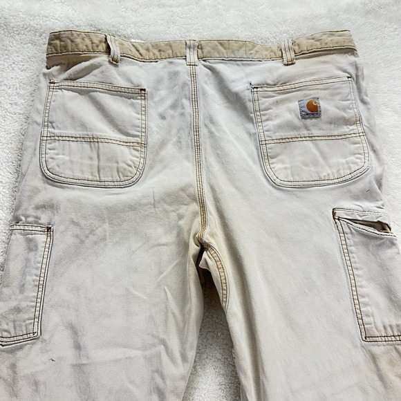 Carhartt Cargo Pants Mens 42x34 Cream Double Knee Distressed Stained "Read"‎ - Picture 11 of 16